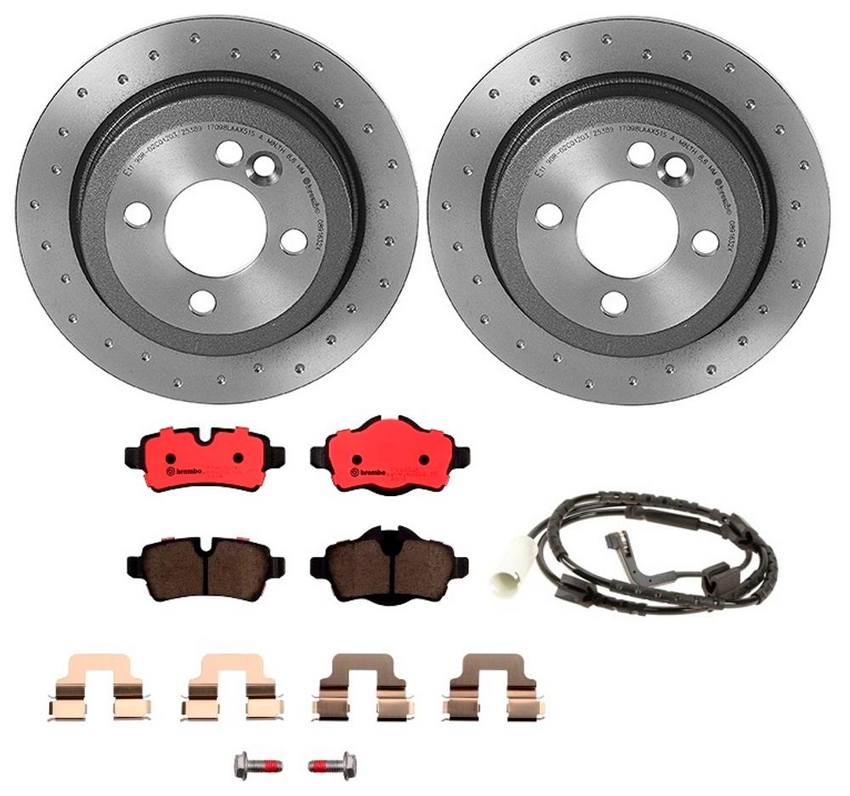 Brembo Brakes Kit Pads and Rotors Rear (259mm) (Xtra) (Ceramic